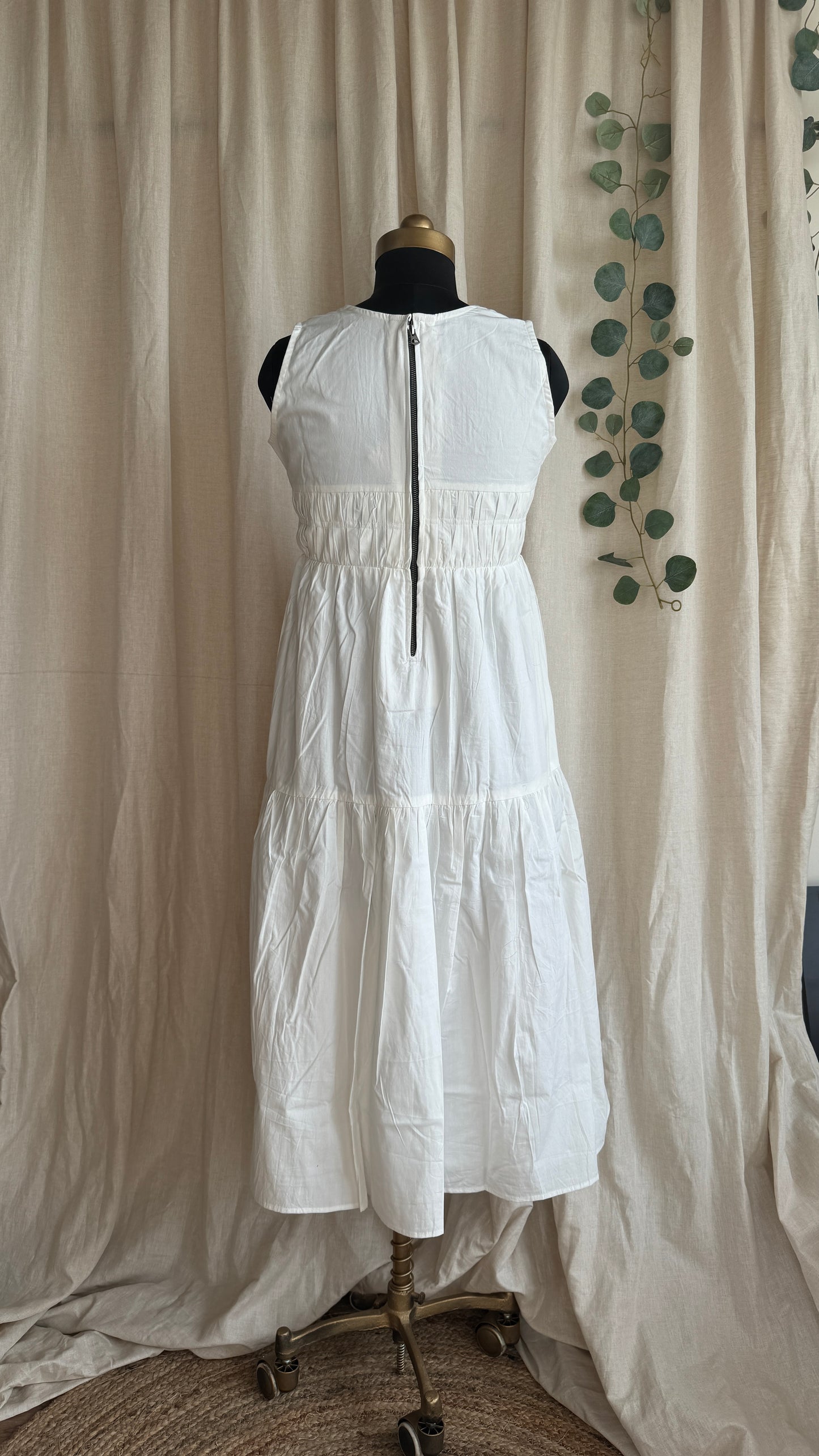 The Sarah Poplin Dress Ivory White