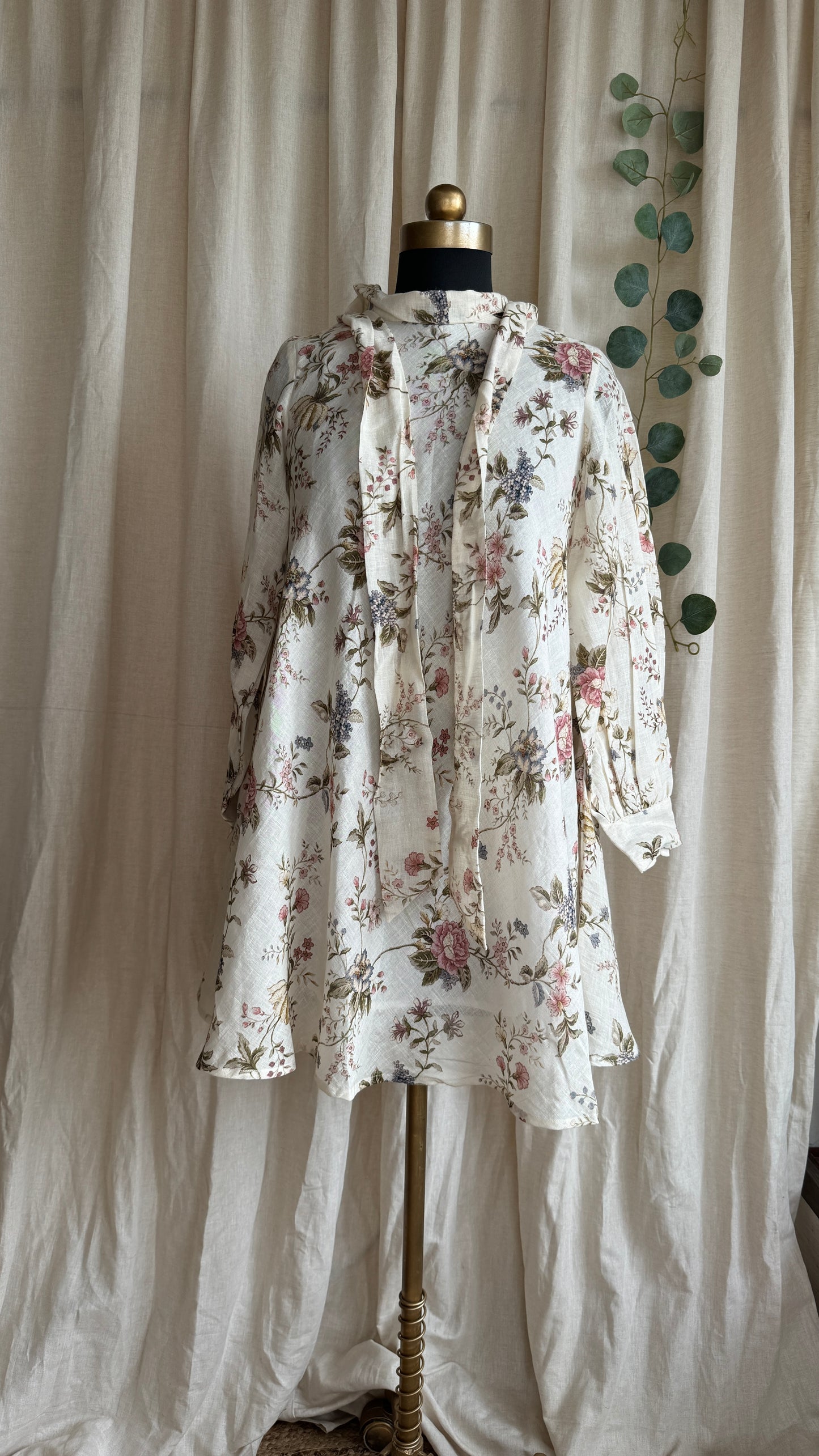The Sophie Flare Linen Dress Floral Print