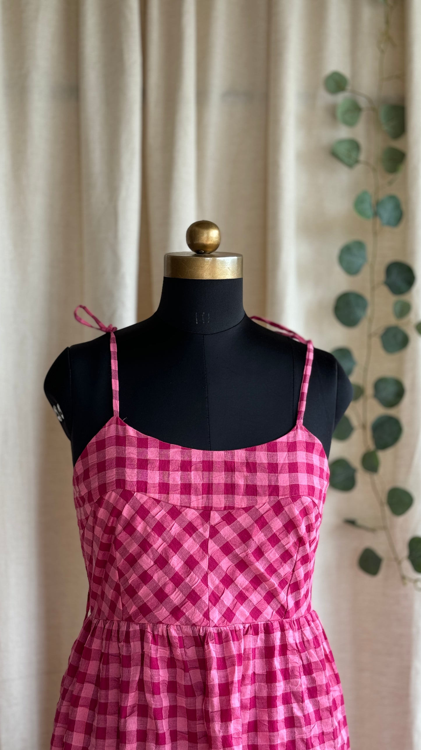 The Seersucker Bella Dress - Raspberry Gingham