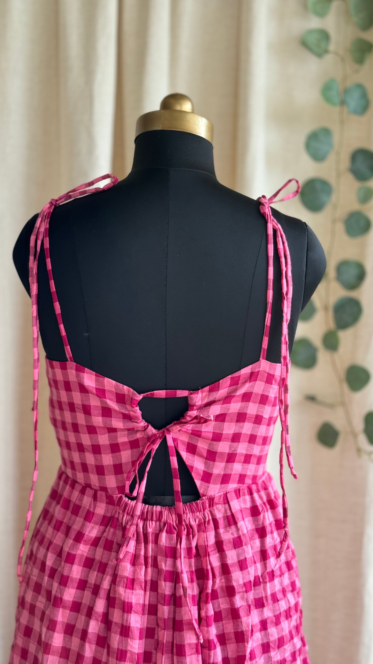 The Seersucker Bella Dress - Raspberry Gingham