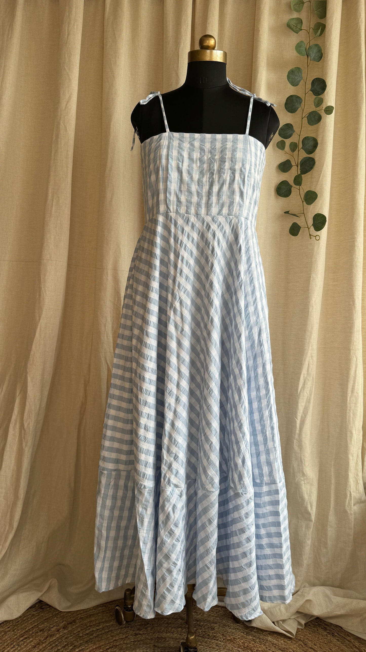 The Seersucker Amelia Dress - Icy Blue