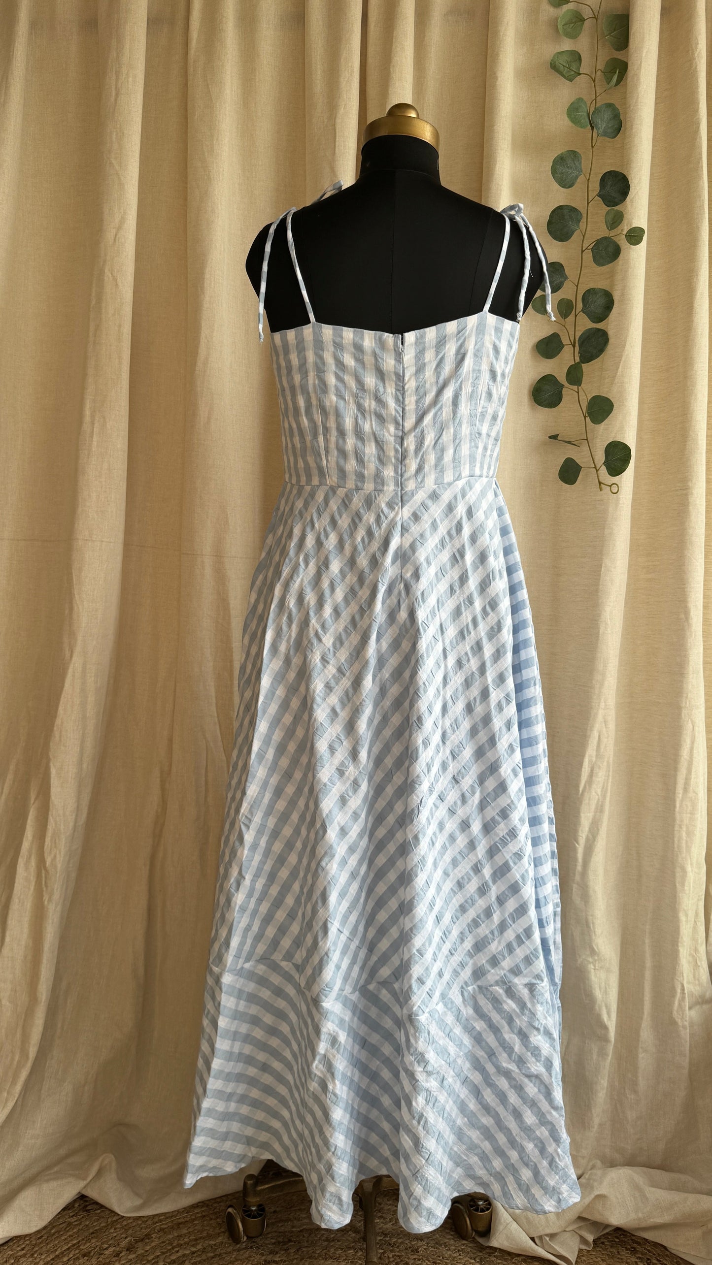 The Seersucker Amelia Dress - Icy Blue