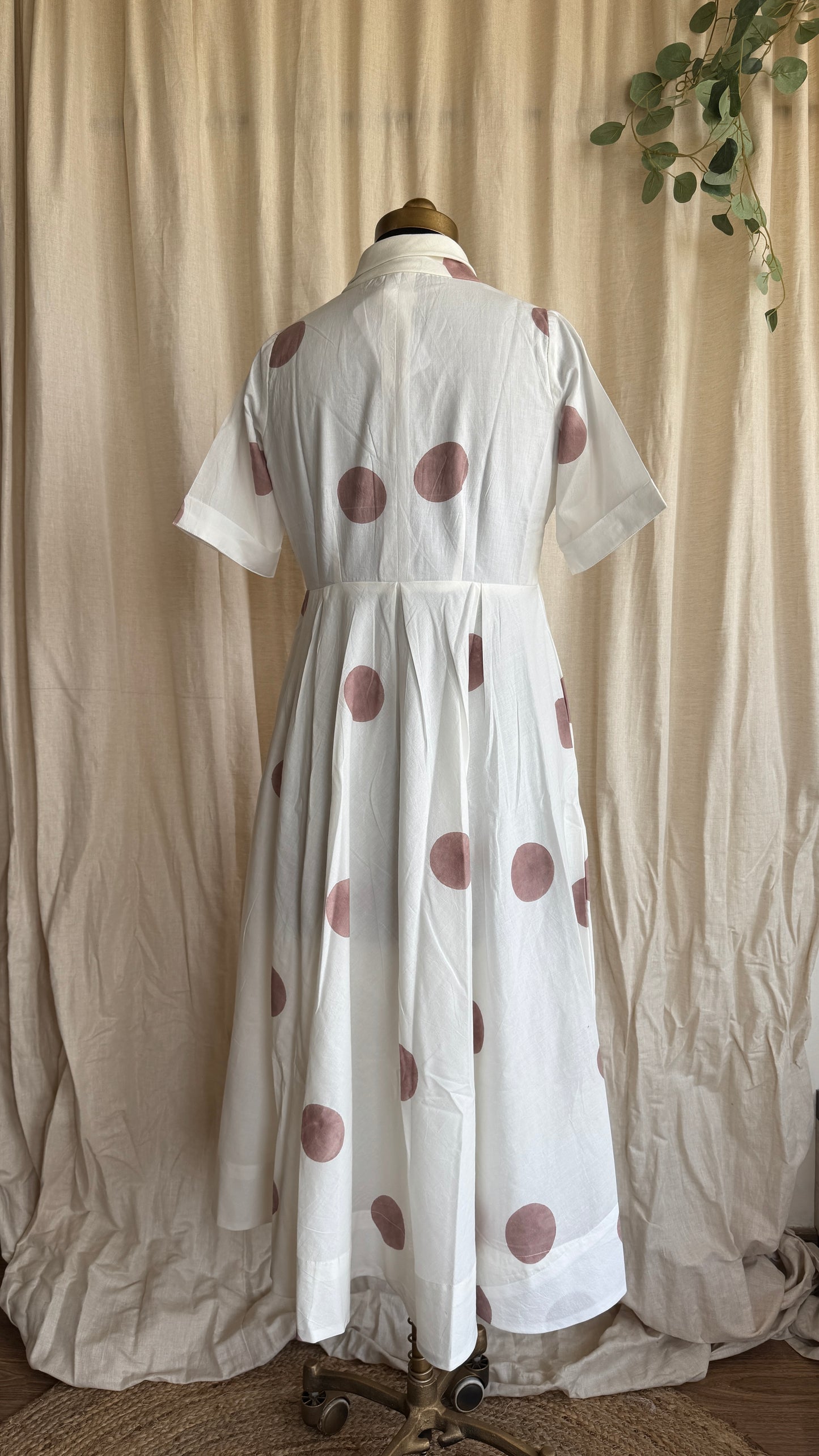 Classic Ease Polka Dot Dress - Nude