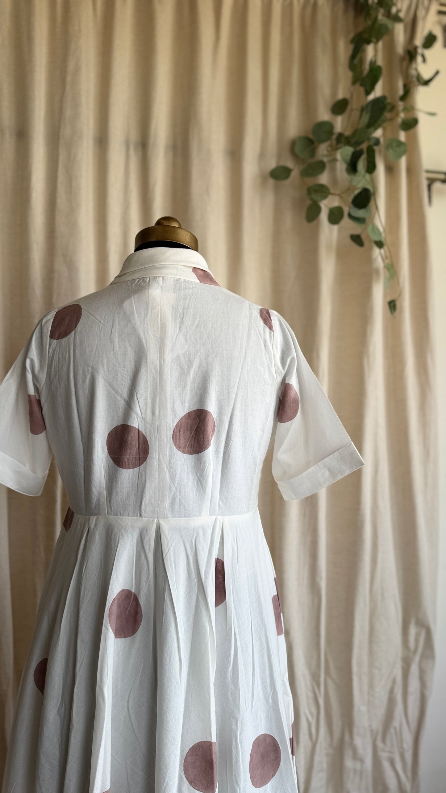 Classic Ease Polka Dot Dress - Nude