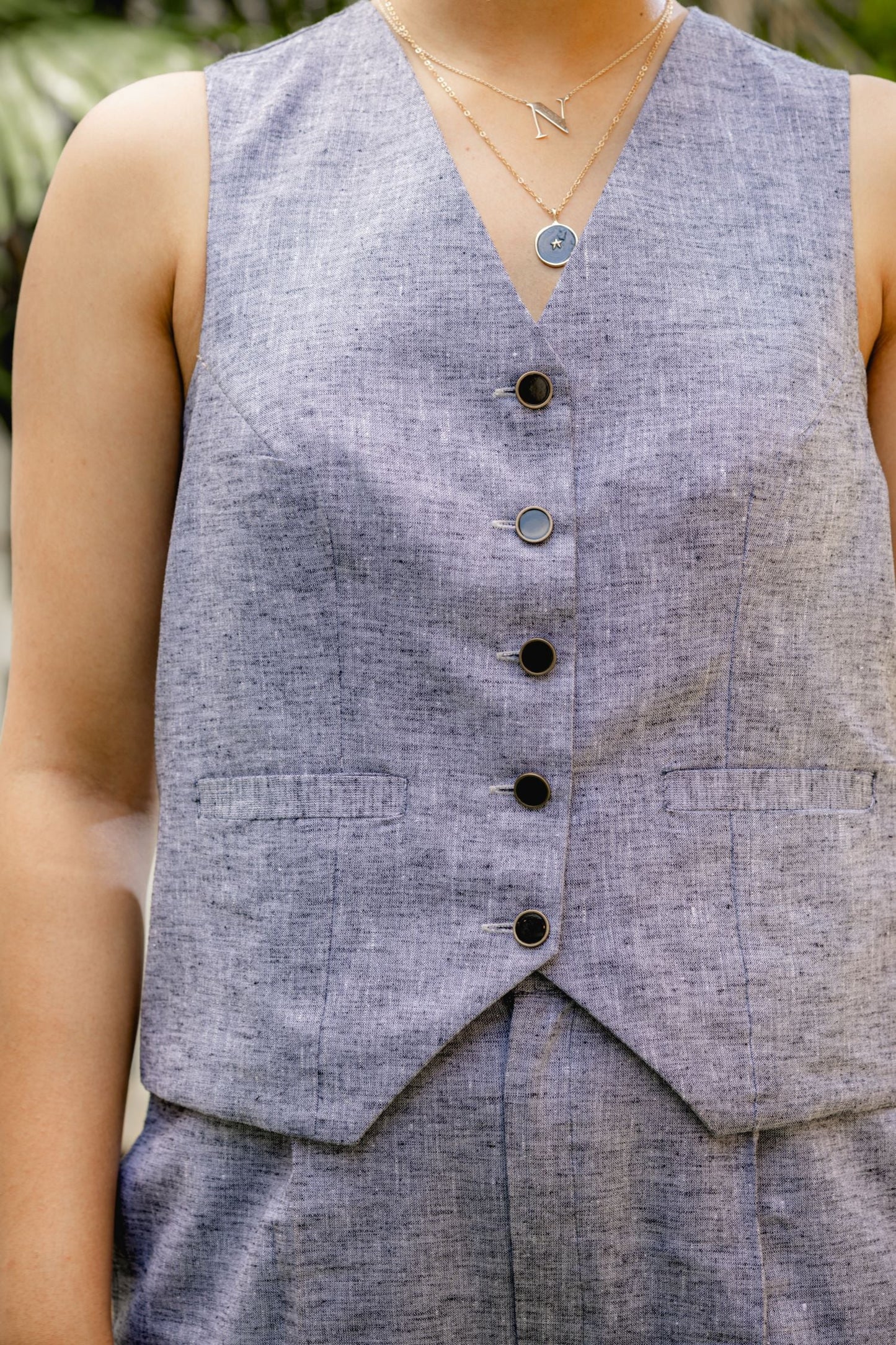 Pepper & Me Linen Blend Vest