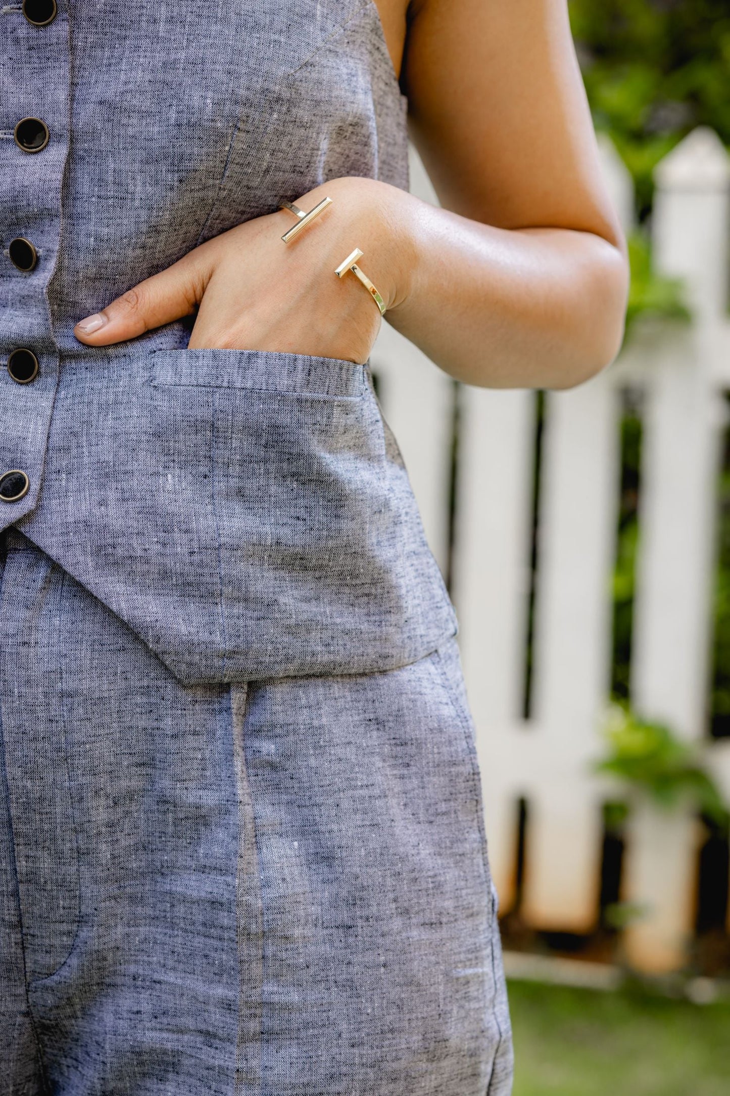 Pepper & Me Linen Blend Vest