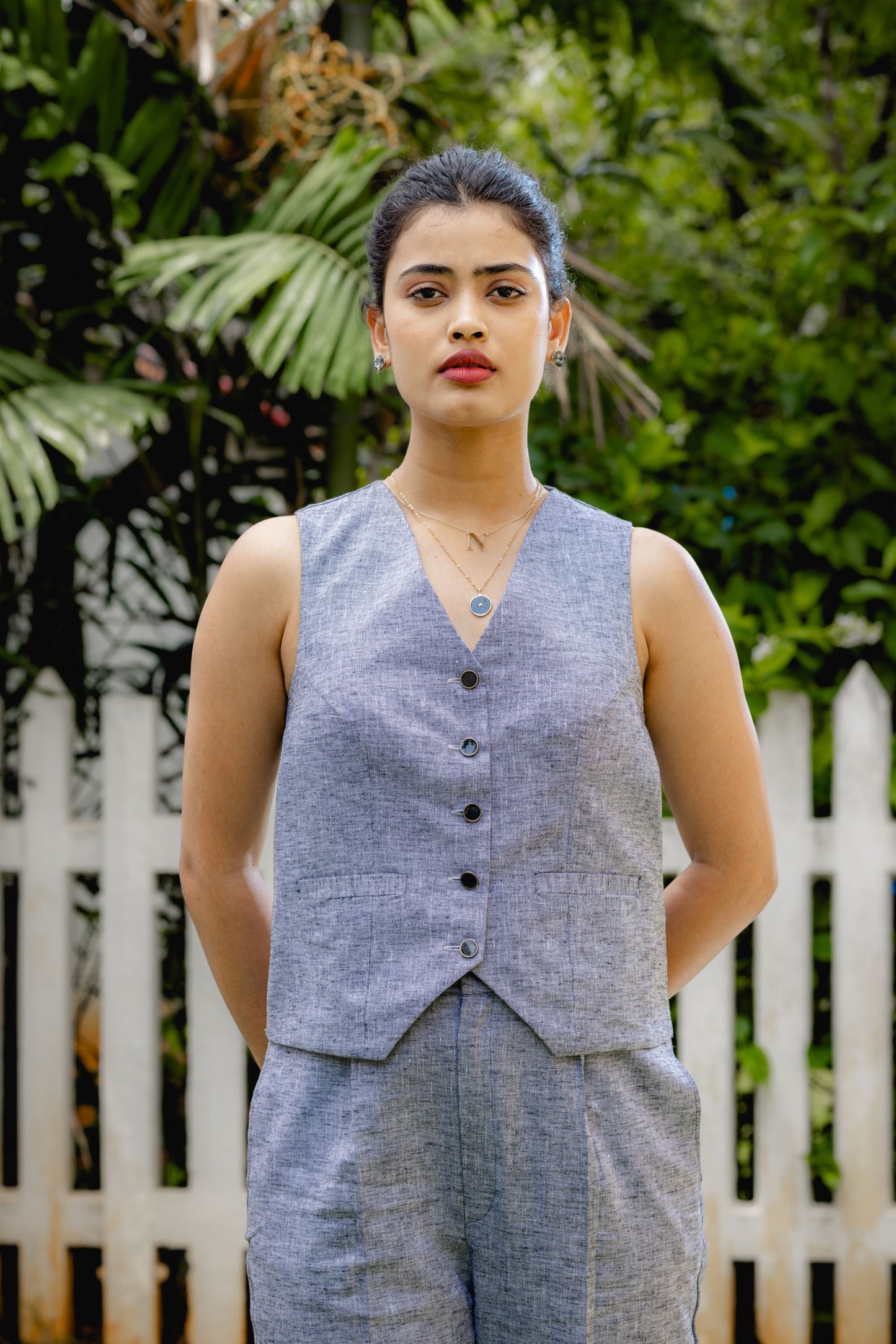 Pepper & Me Linen Blend Vest