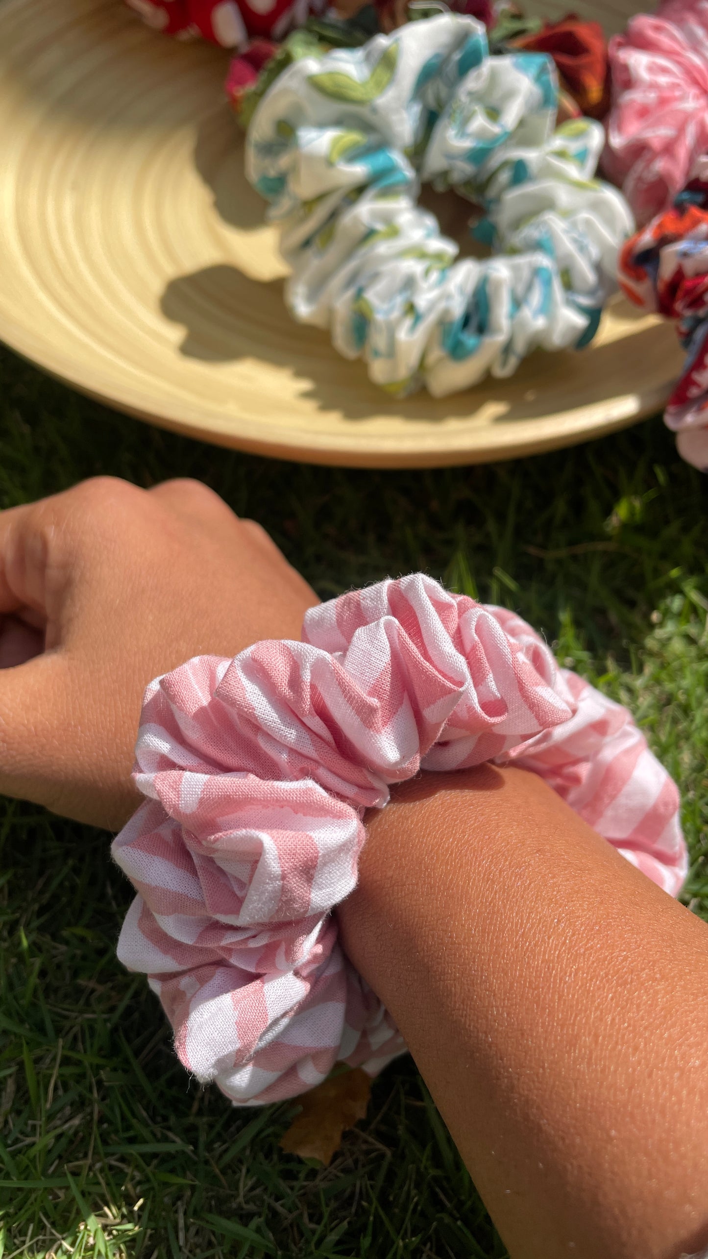 Assorted blockprint cotton scrunchies