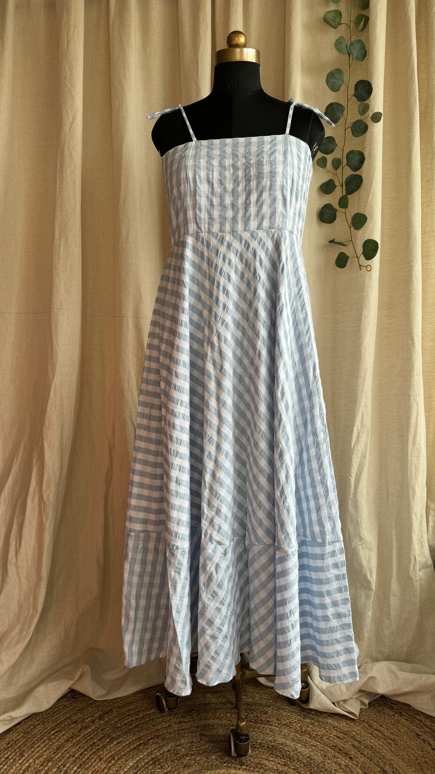 The Seersucker Amelia Dress - Icy Blue
