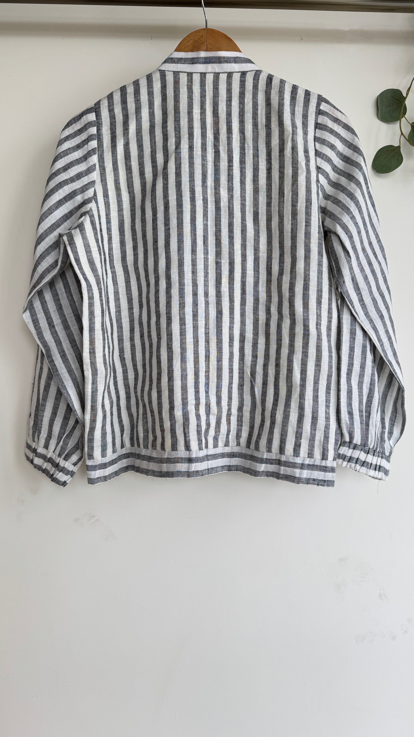 Linen Haven Jacket - Grey White Stripes