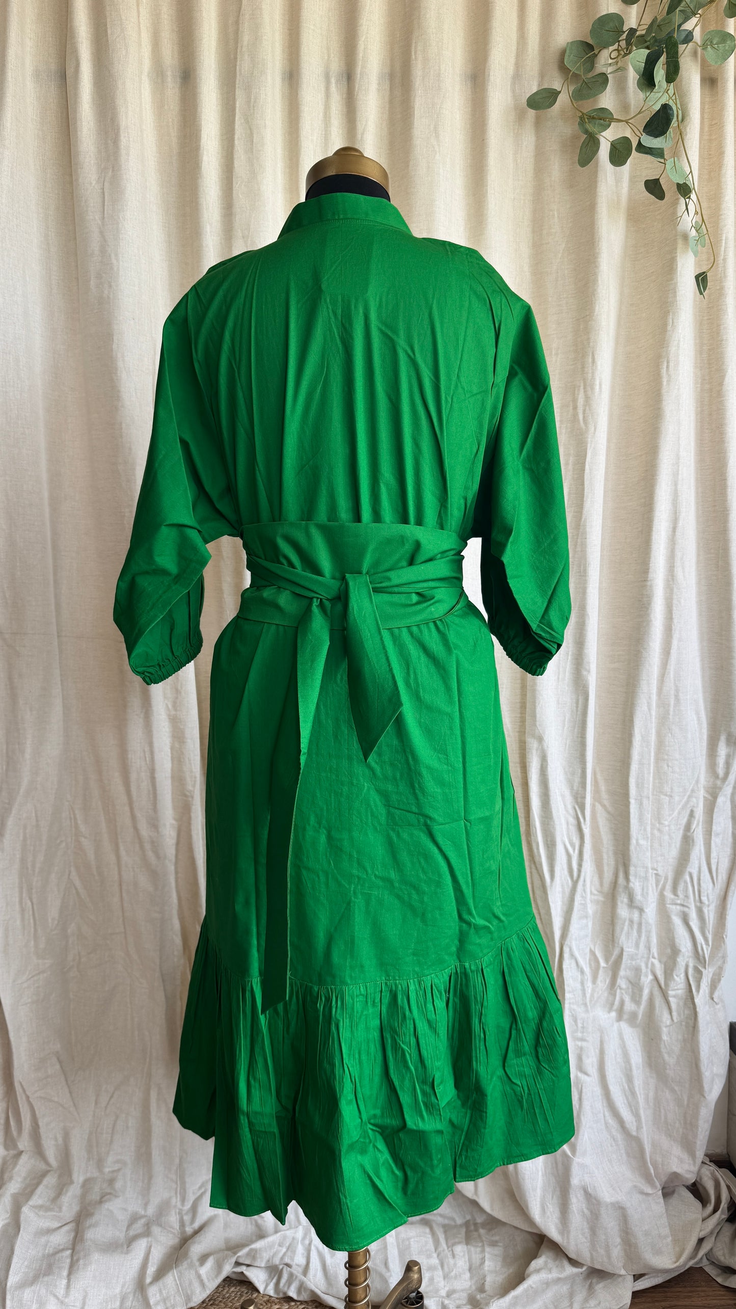 Everstyle - Green Poplin Midi Dress