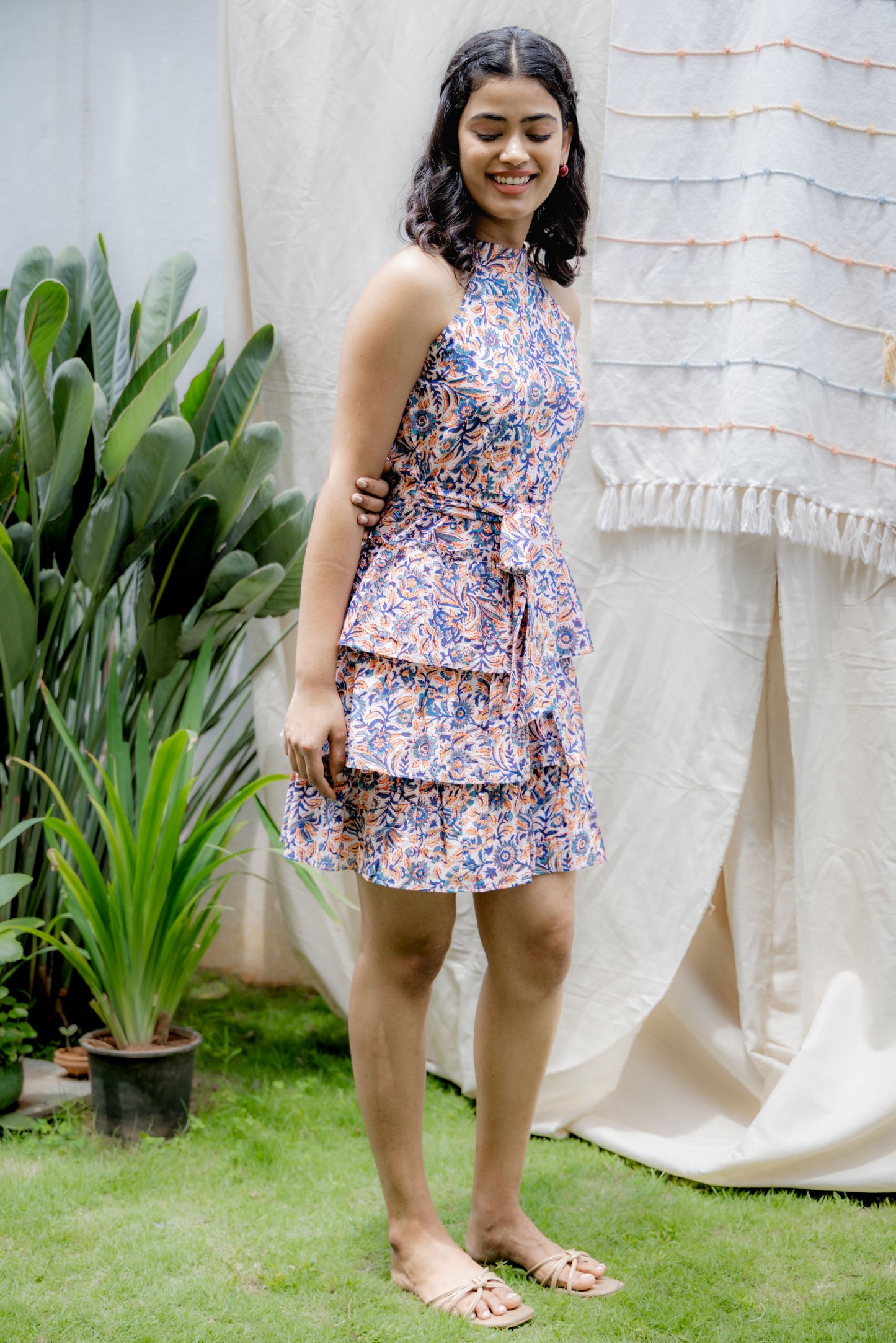 Sunset Blooms Tiered Dress.