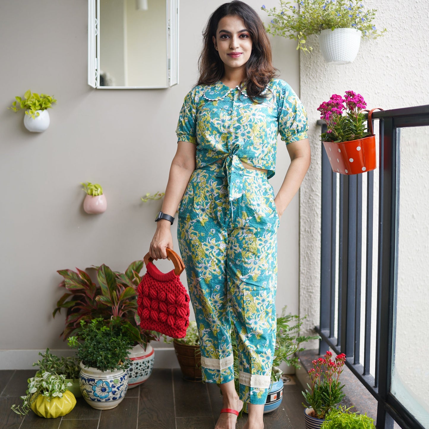 'Better Together' Lime Green Handblock print Co-ord Set