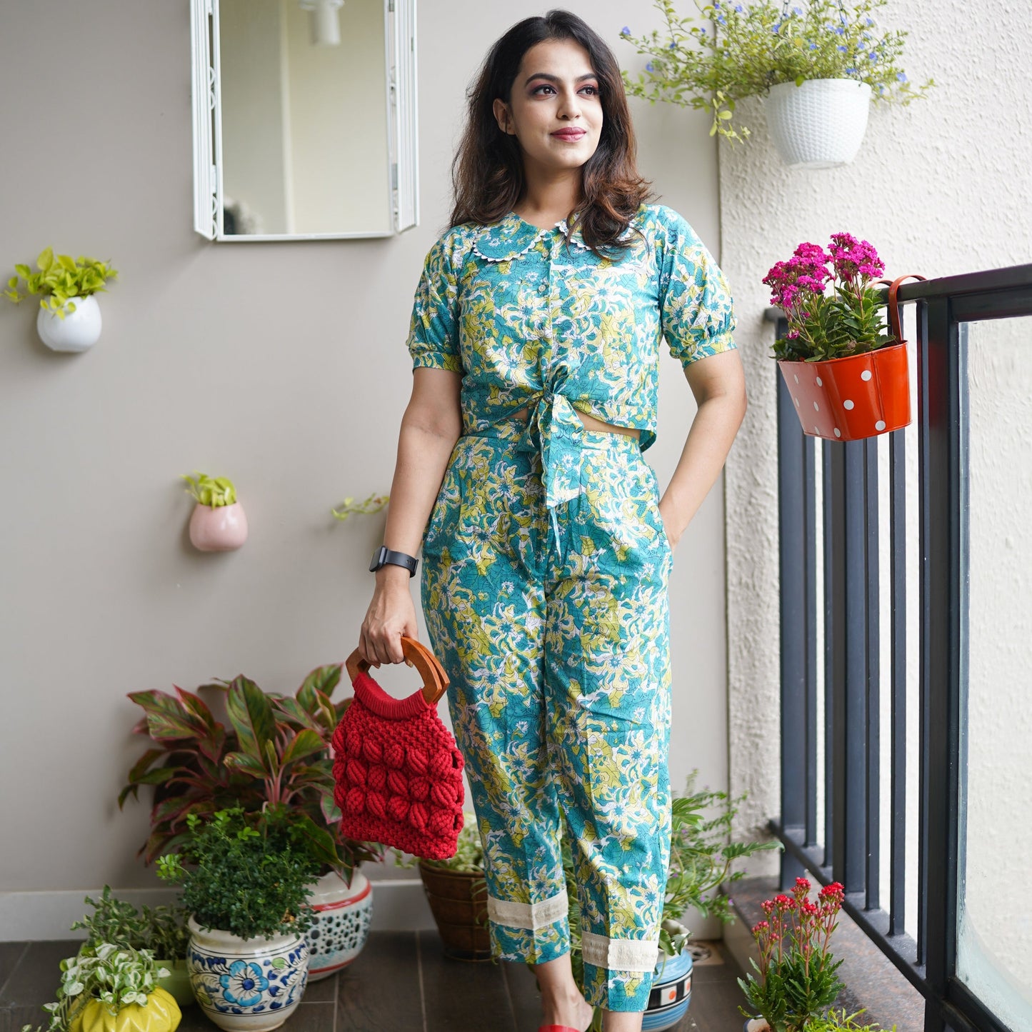 'Better Together' Lime Green Handblock print Co-ord Set